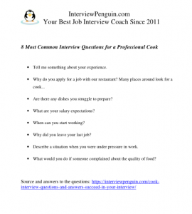 8 Most Common Interview Questions for Professional Cooks (+ Answers)