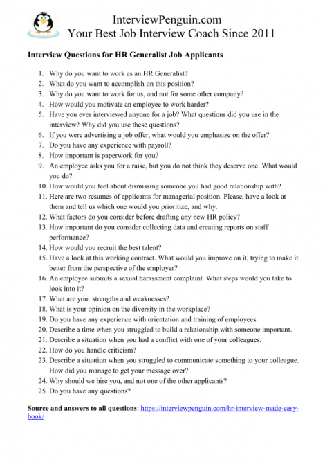 hr case study interview questions and answers