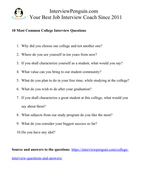 interview questions for college tour guides