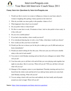 15 Funny Job Interview Questions - Catch the applicants off-guard