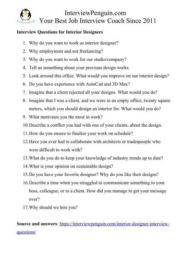 TOP 15 Interior Designer Interview Questions Ready to Answer Them?