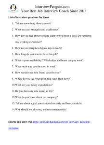 Top Ten Interview Questions (and answers)