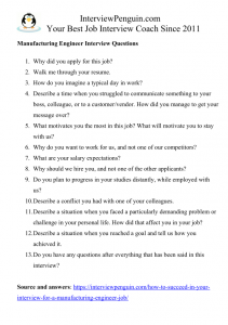 Process engineering job interview questions