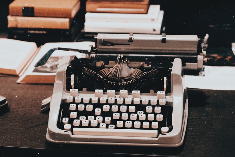 vintage typewriting machine 