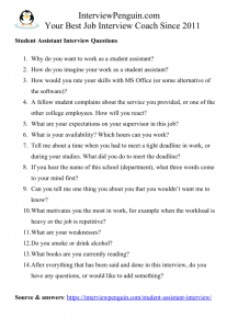 Top 14 Student Assistant Interview Questions & Answers